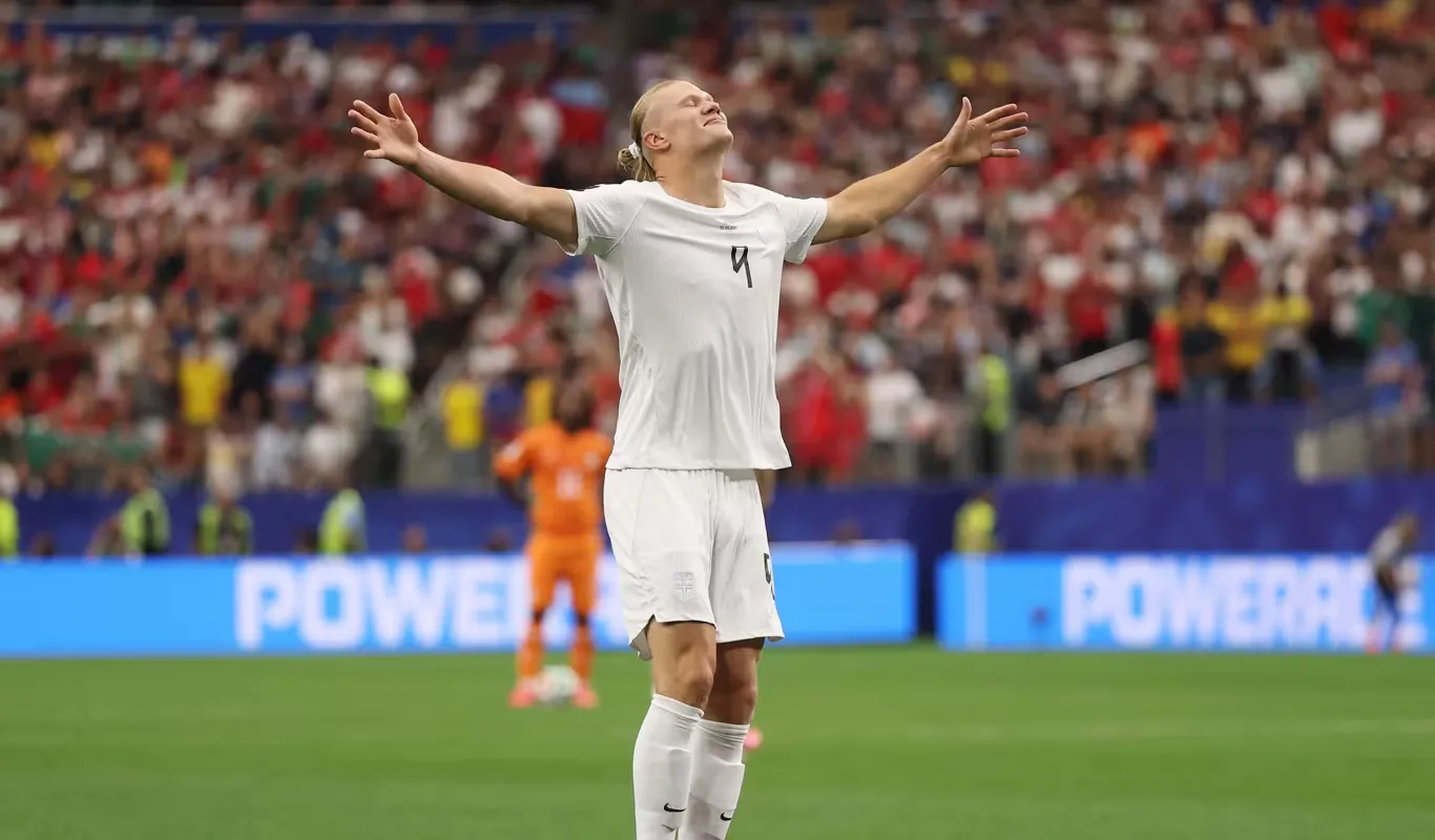 Erling Haaland da Noruega comemora gol contra Costa do Marfim pela Copa do Mundo 2026