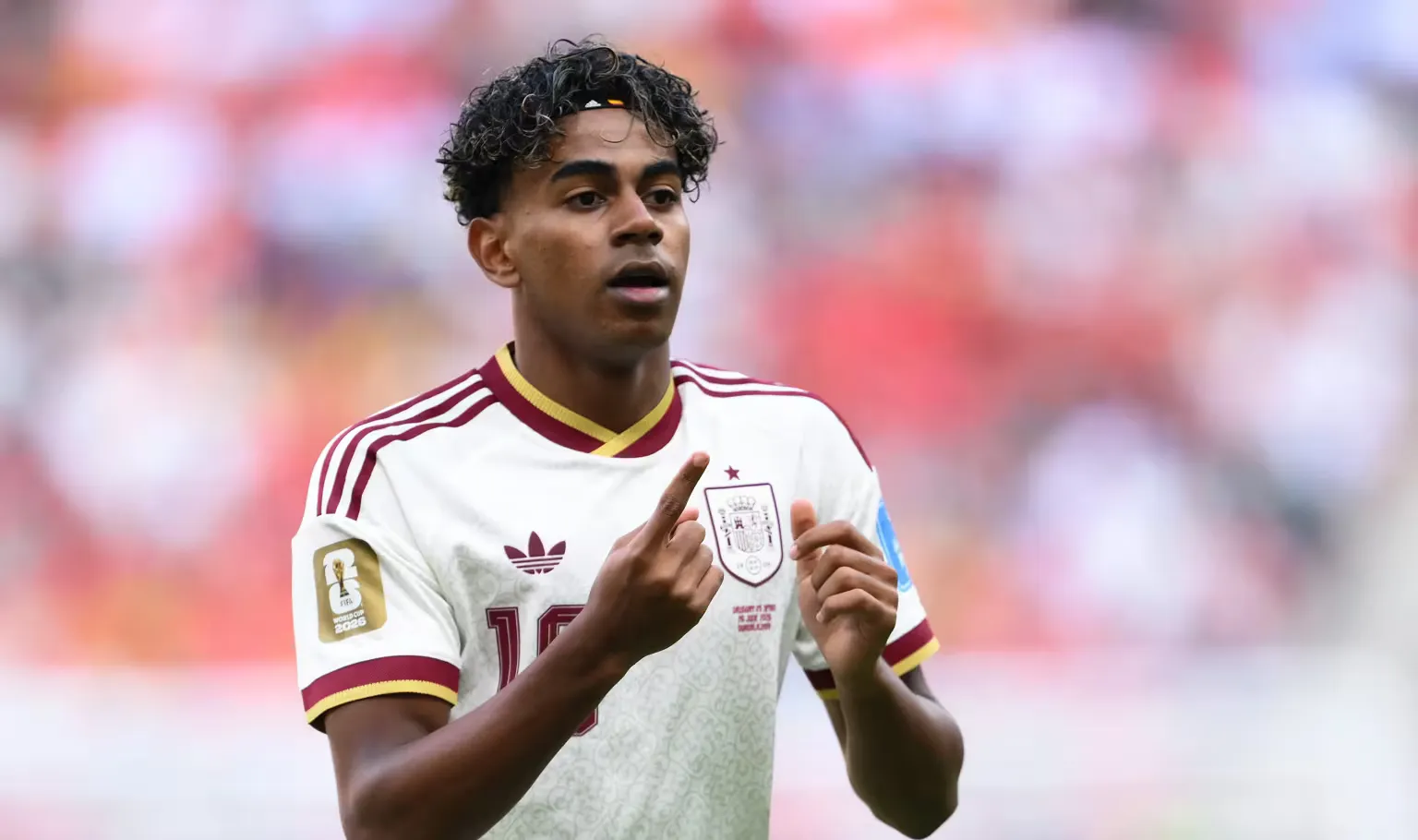 Lamine Yamal no jogo contra o Uruguai x Espanha pela Copa do Mundo 2026